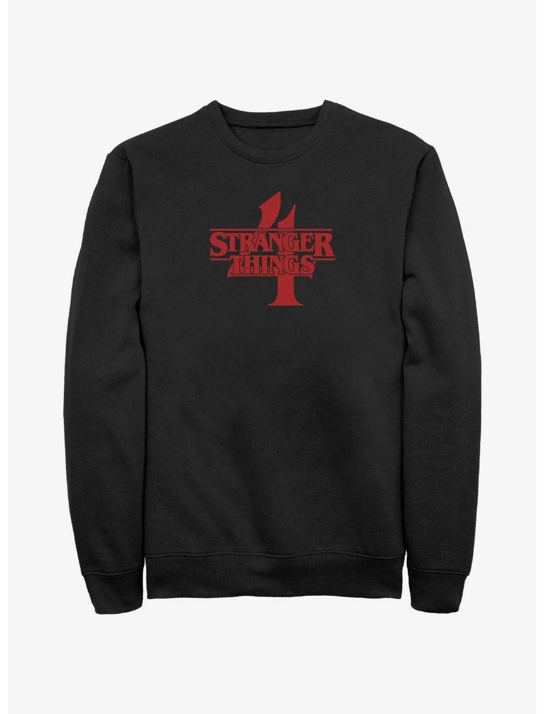 Stranger Things 4 Red Logo Sweatshirt, BLACK, hi-res