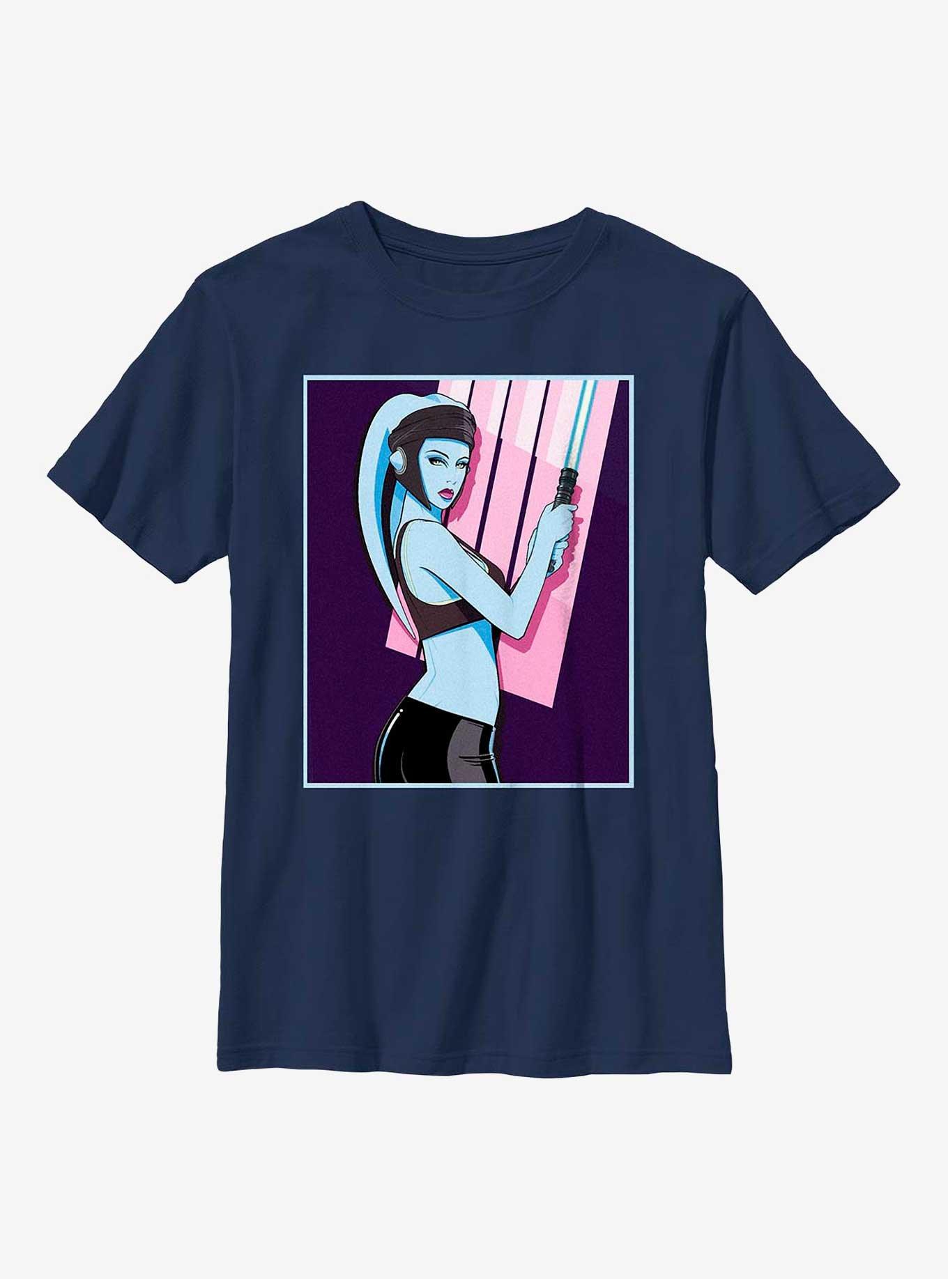 Star Wars Aayla Eighties Youth T-Shirt, NAVY, hi-res