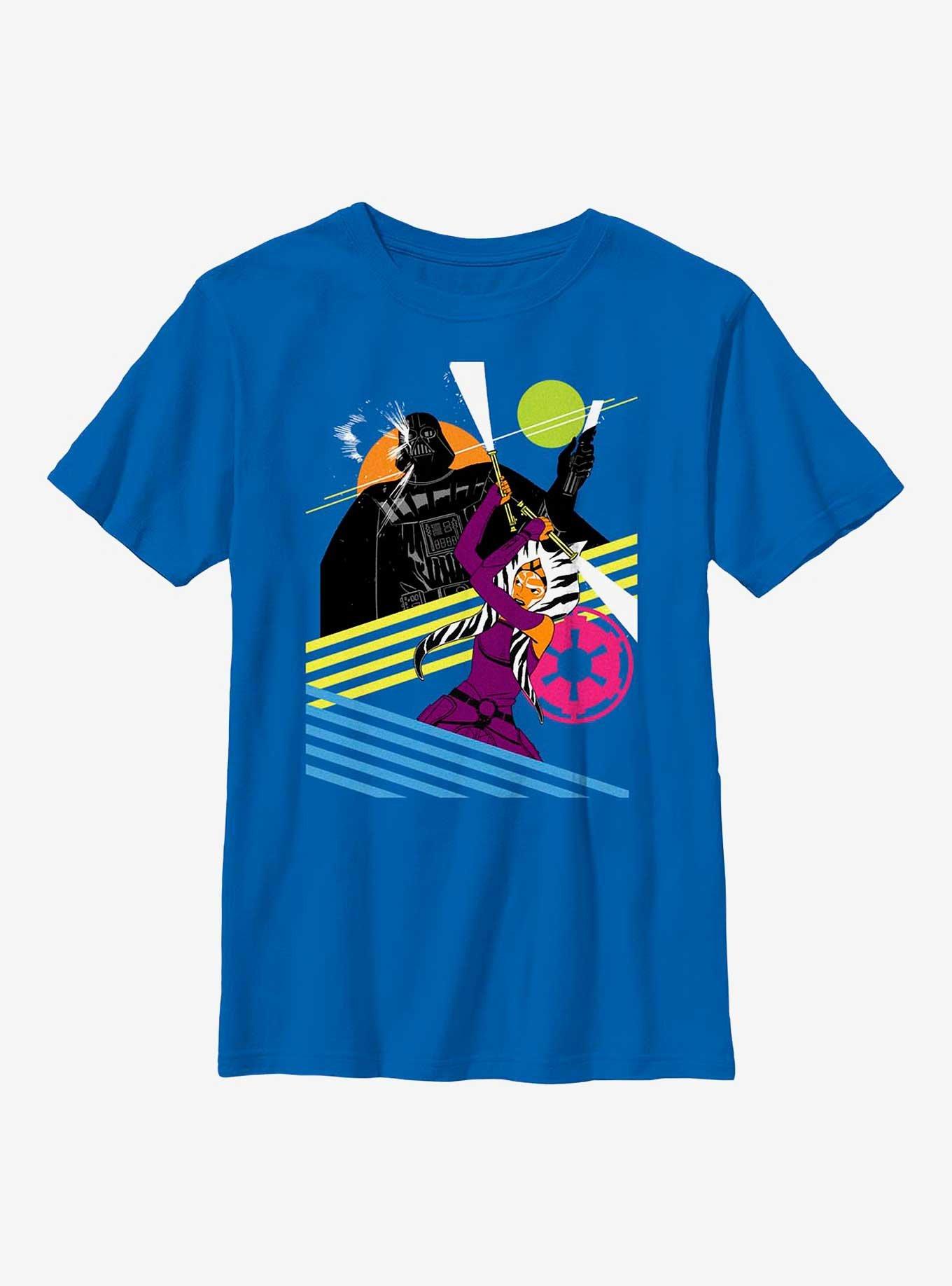 Star Wars Ahsoka And Vader Retro Youth T-Shirt, ROYAL, hi-res