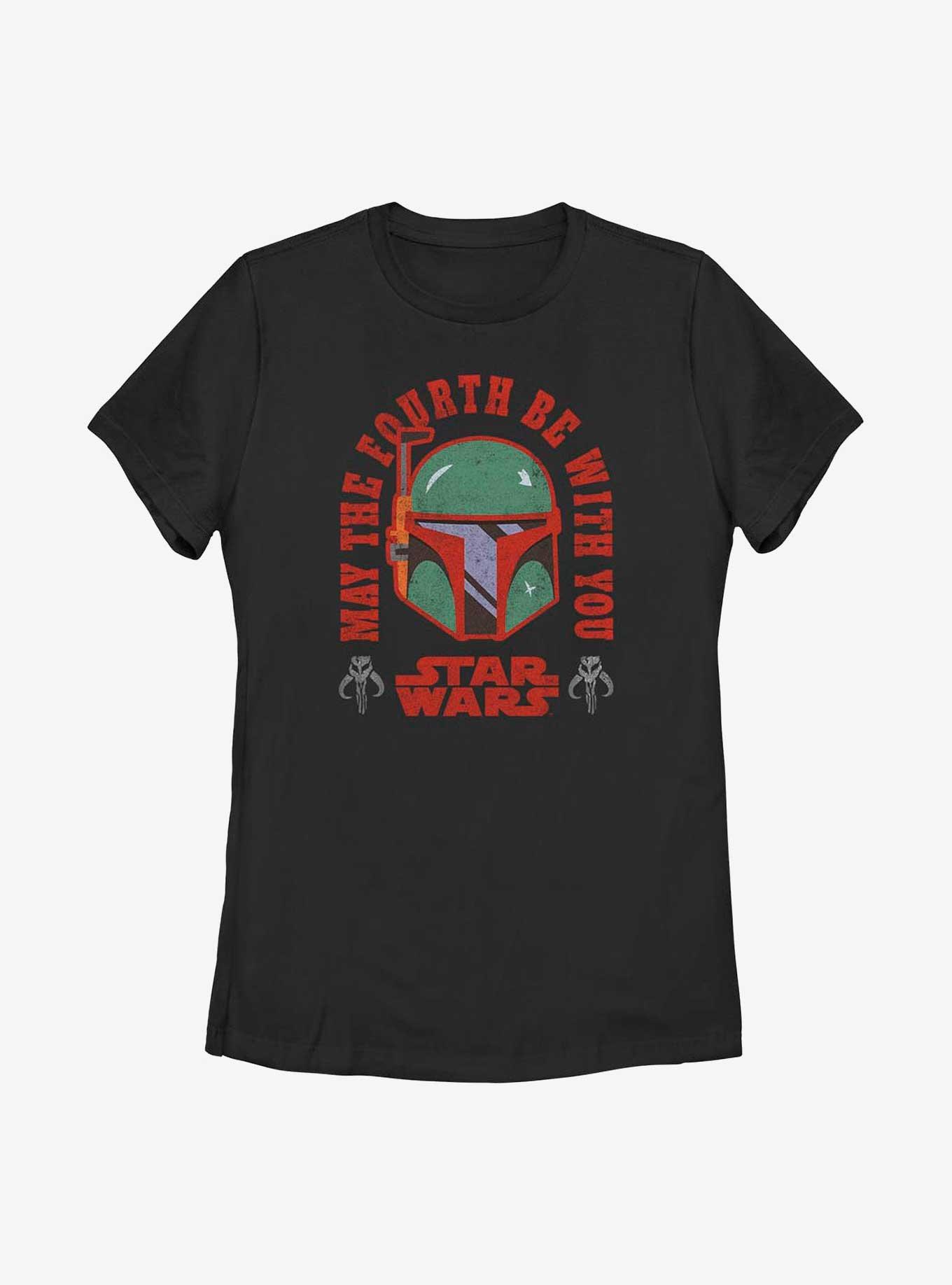 Star Wars May The Fourth Boba Fett Womens T-Shirt, BLACK, hi-res