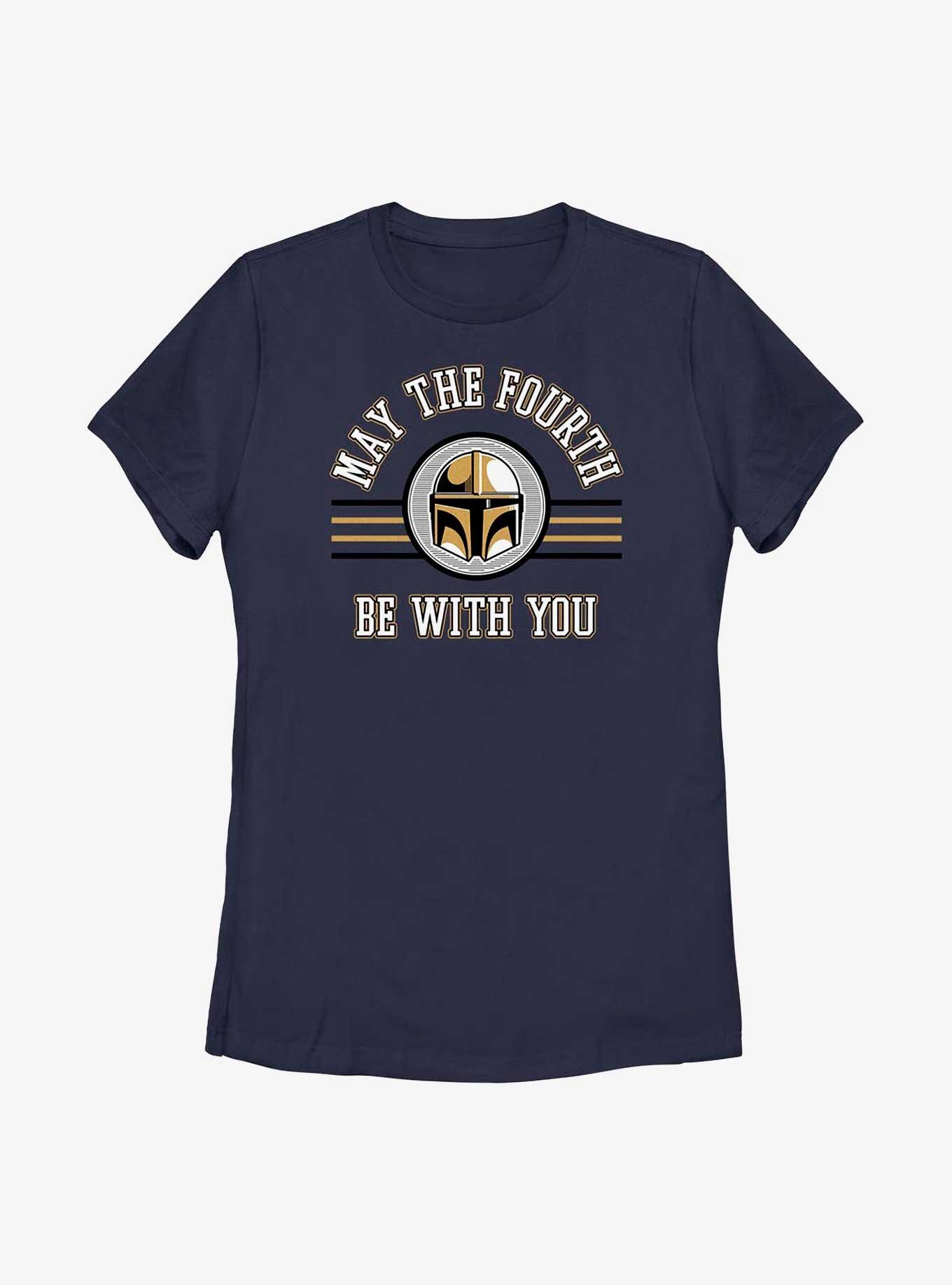 Star Wars The Mandalorian May The Fourth Collegiate Womens T-Shirt, NAVY, hi-res