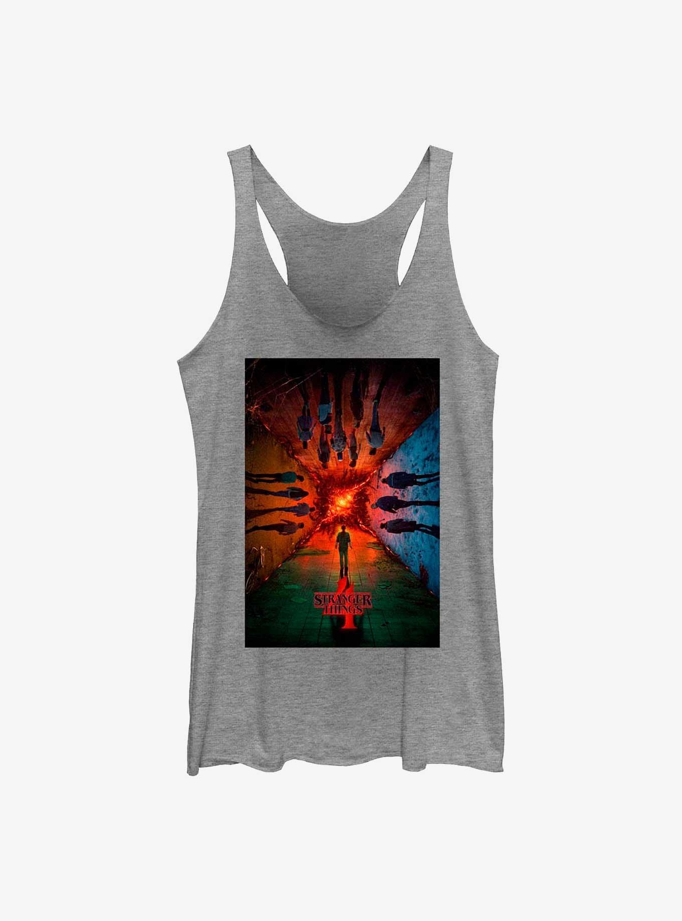Stranger Things 4 Season Poster Womens Tank Top, GRAY HTR, hi-res