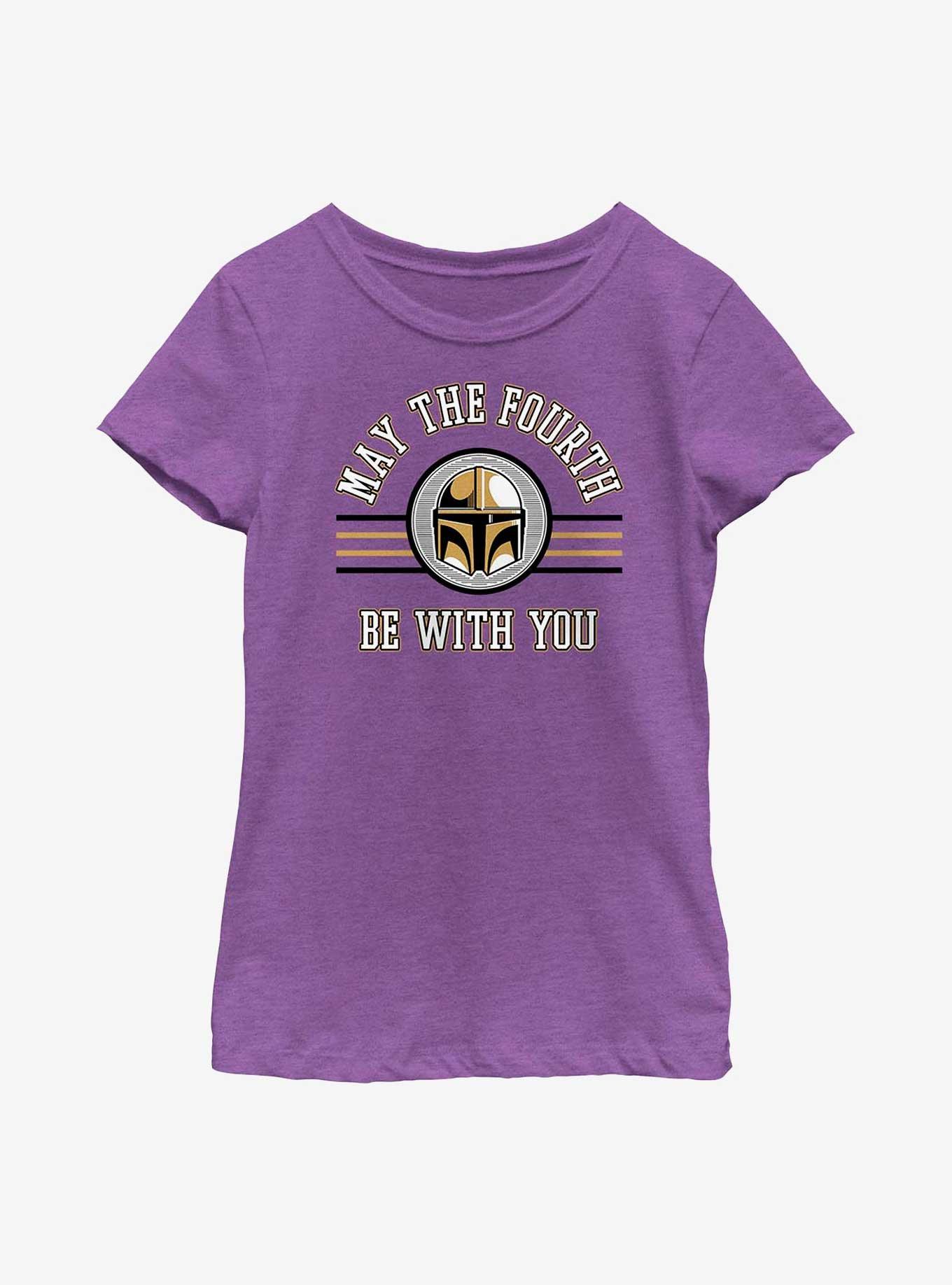 Star Wars The Mandalorian May The Fourth Collegiate Youth Girls T-Shirt, PURPLE BERRY, hi-res