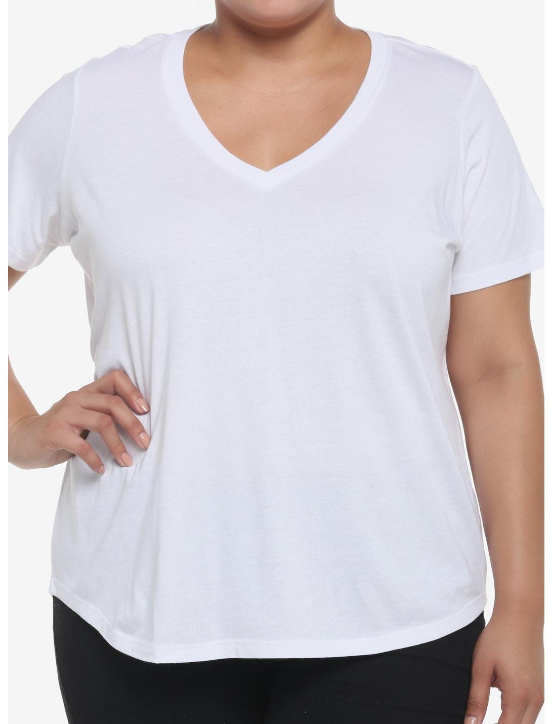 Her Universe White V-Neck Favorite T-Shirt Plus Size, CLOUD DANCER, hi-res