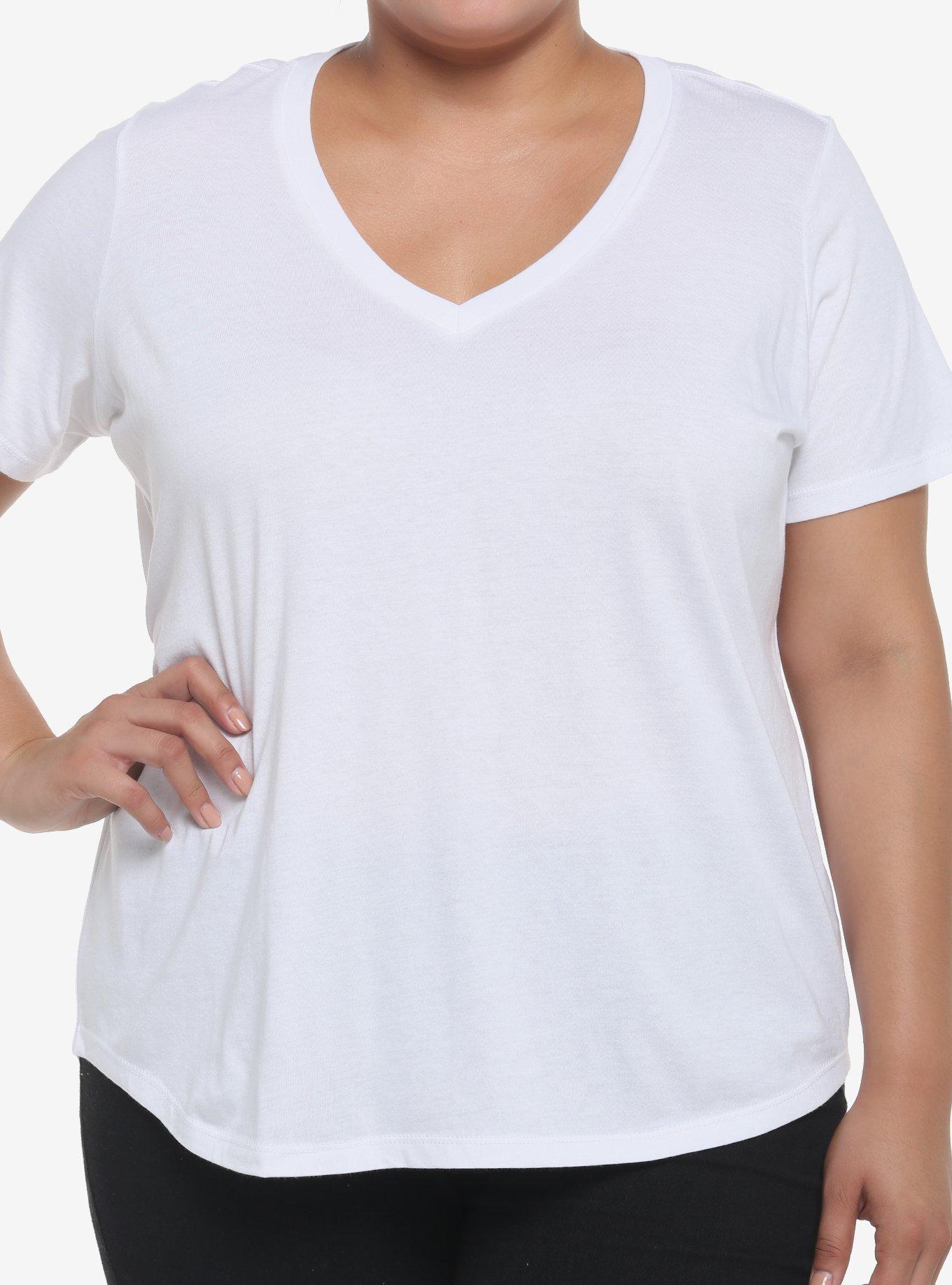 Her Universe White V-Neck Favorite T-Shirt Plus Size, , hi-res