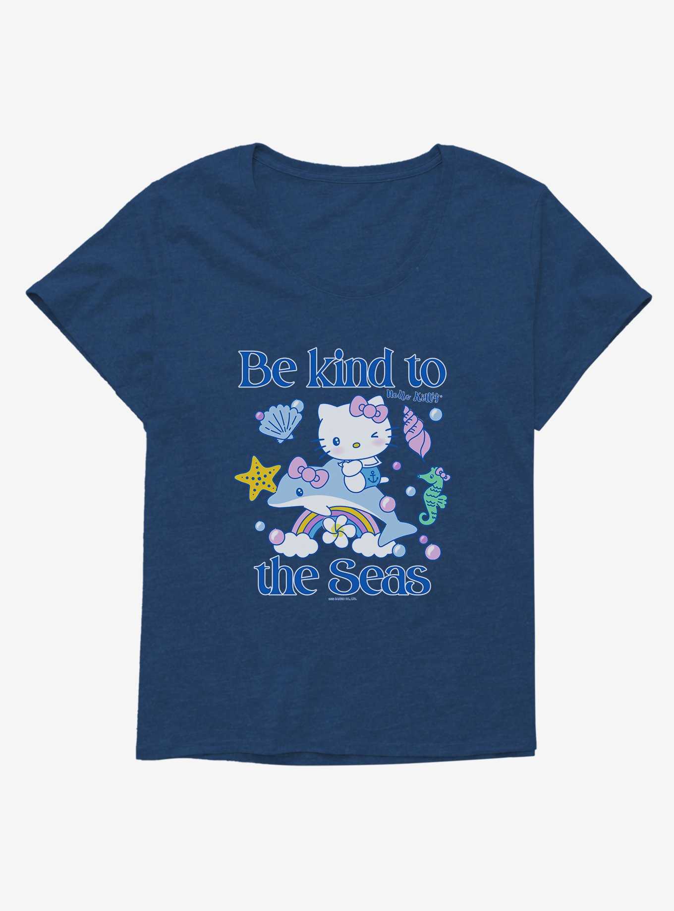 Hello Kitty Be Kind To The Seas Girls T-Shirt Plus Size, , hi-res