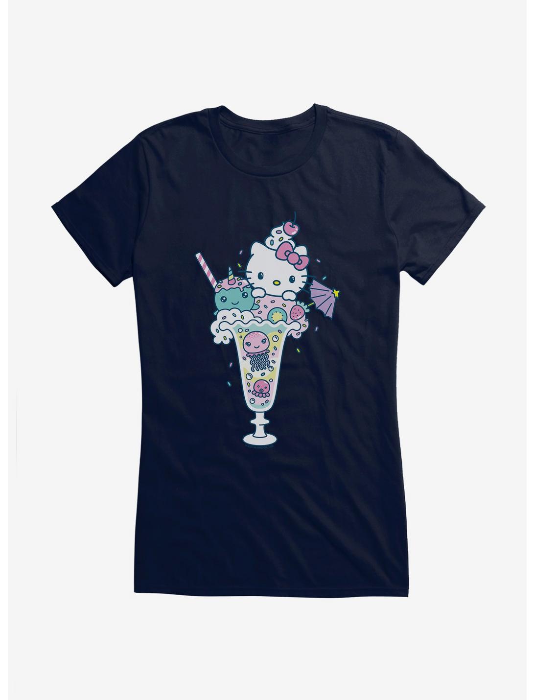 Hello Kitty Kawaii Vacation Milkshake Dreams Girls T-Shirt, NAVY, hi-res