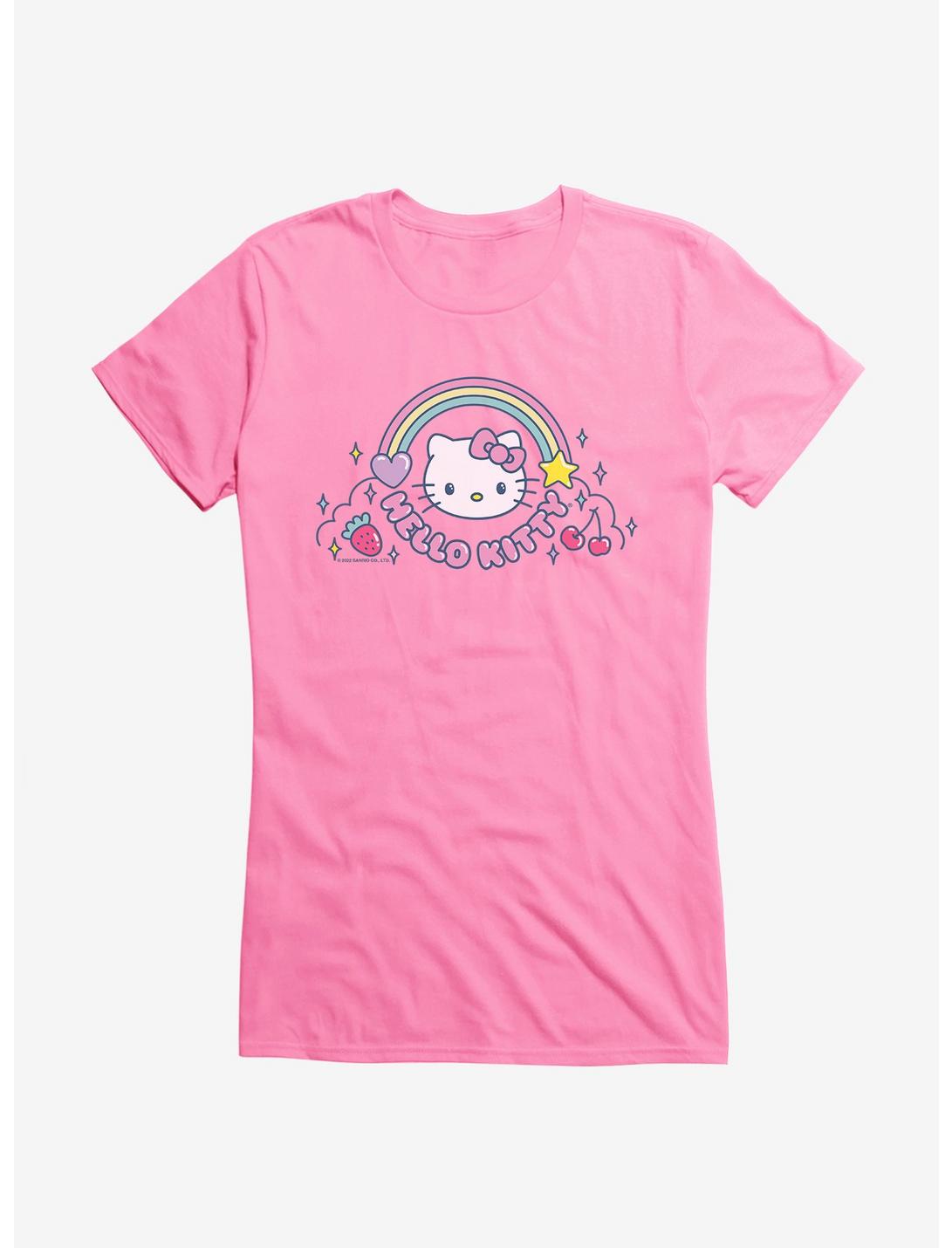 Hello Kitty Kawaii Vacation Rainbow Logo Girls T-Shirt, CHARITY PINK, hi-res