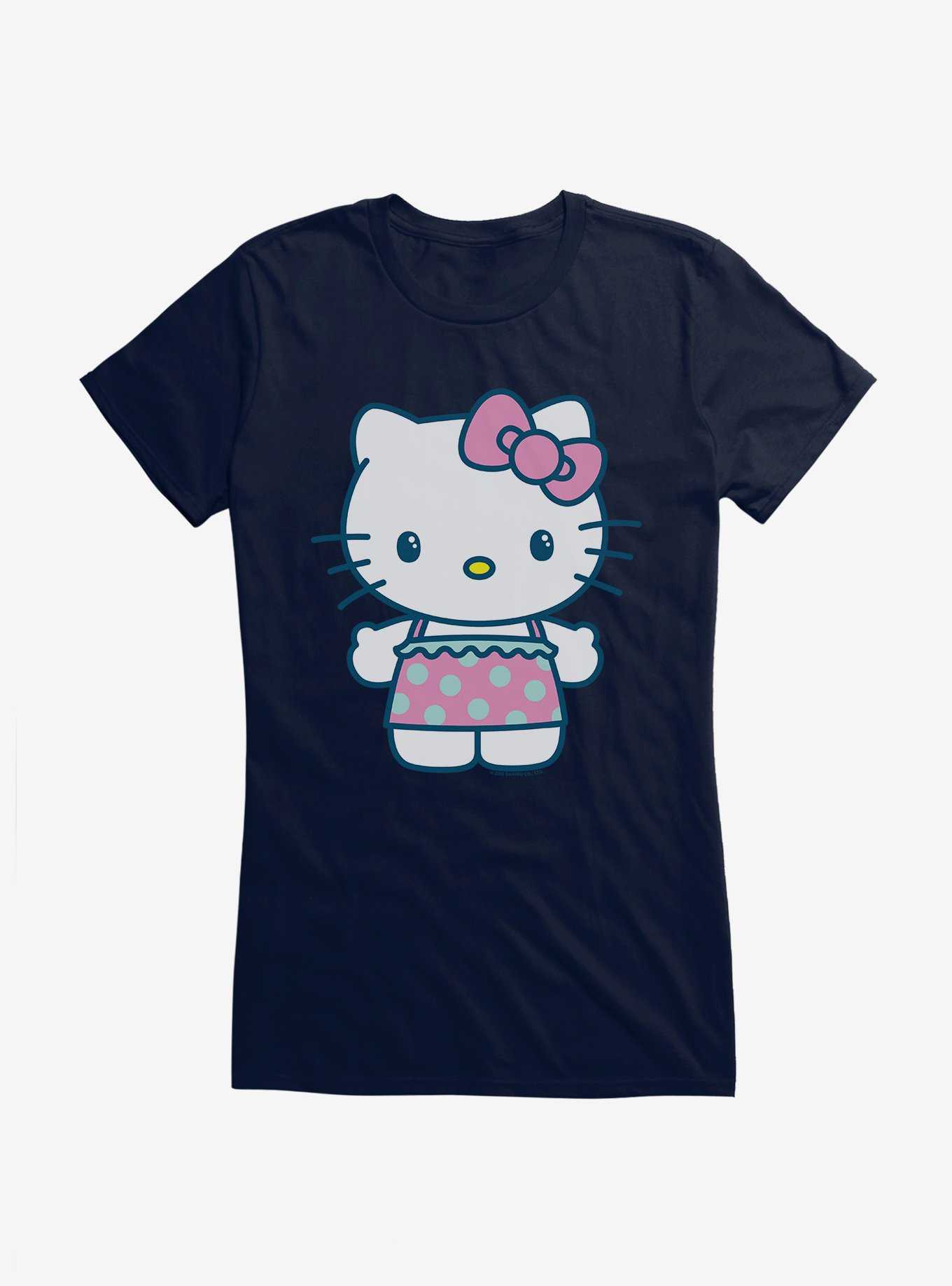 Hello Kitty Kawaii Vacation Ruffles Outfit Girls T-Shirt, NAVY, hi-res