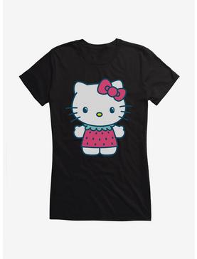 Hello Kitty Kawaii Vacation Strawberry Outfit Girls T-Shirt, BLACK, hi-res