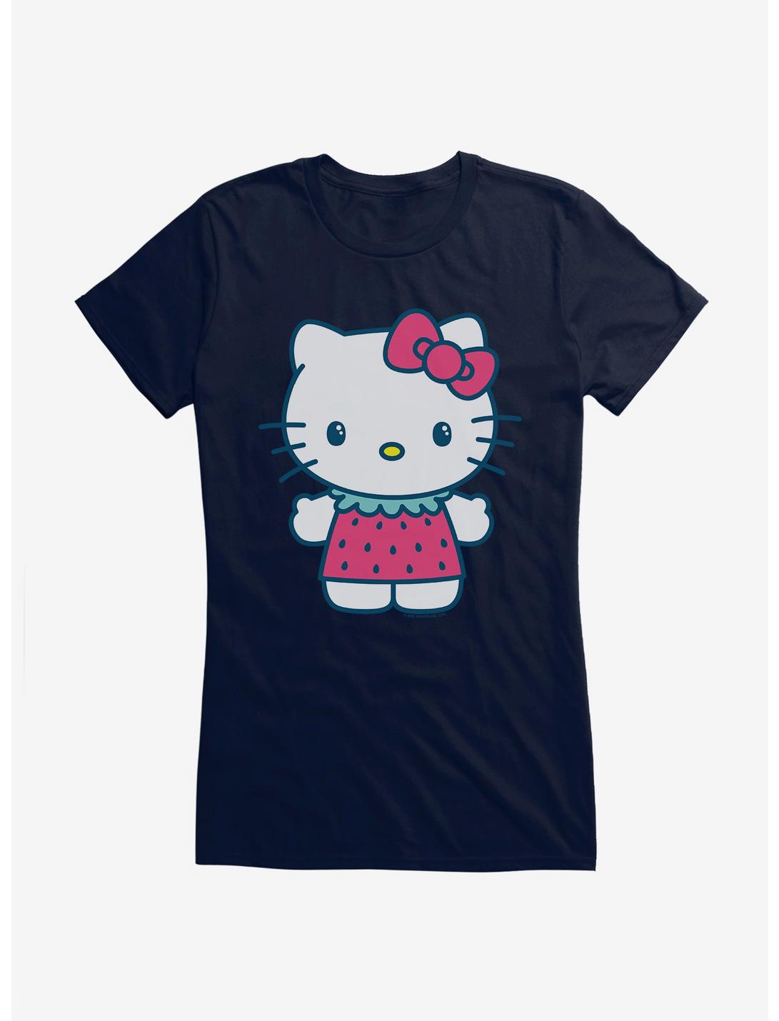 Hello Kitty Kawaii Vacation Strawberry Outfit Girls T-Shirt, NAVY, hi-res