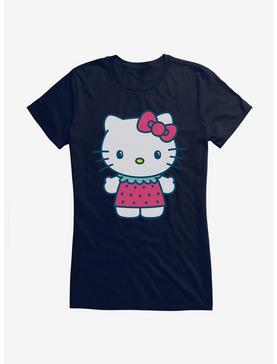 Hello Kitty Kawaii Vacation Strawberry Outfit Girls T-Shirt, NAVY, hi-res