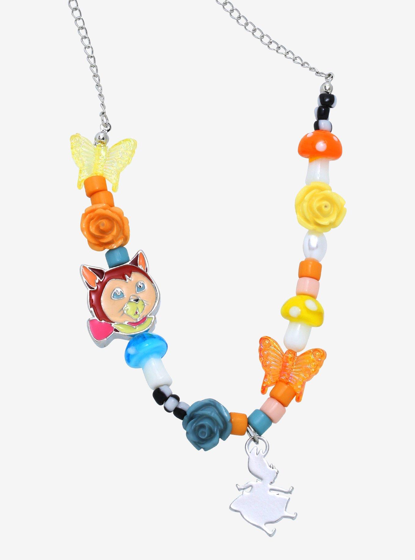 Disney Alice in Wonderland Alice & Dinah Beaded Necklace - BoxLunch Exclusive , , hi-res