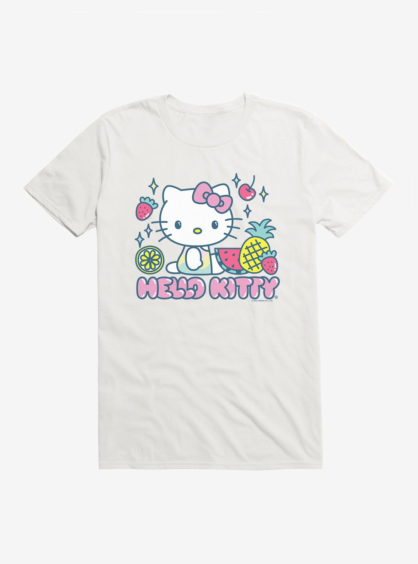 Hello Kitty Kawaii Vacation Fruity Icon T-Shirt, WHITE, hi-res