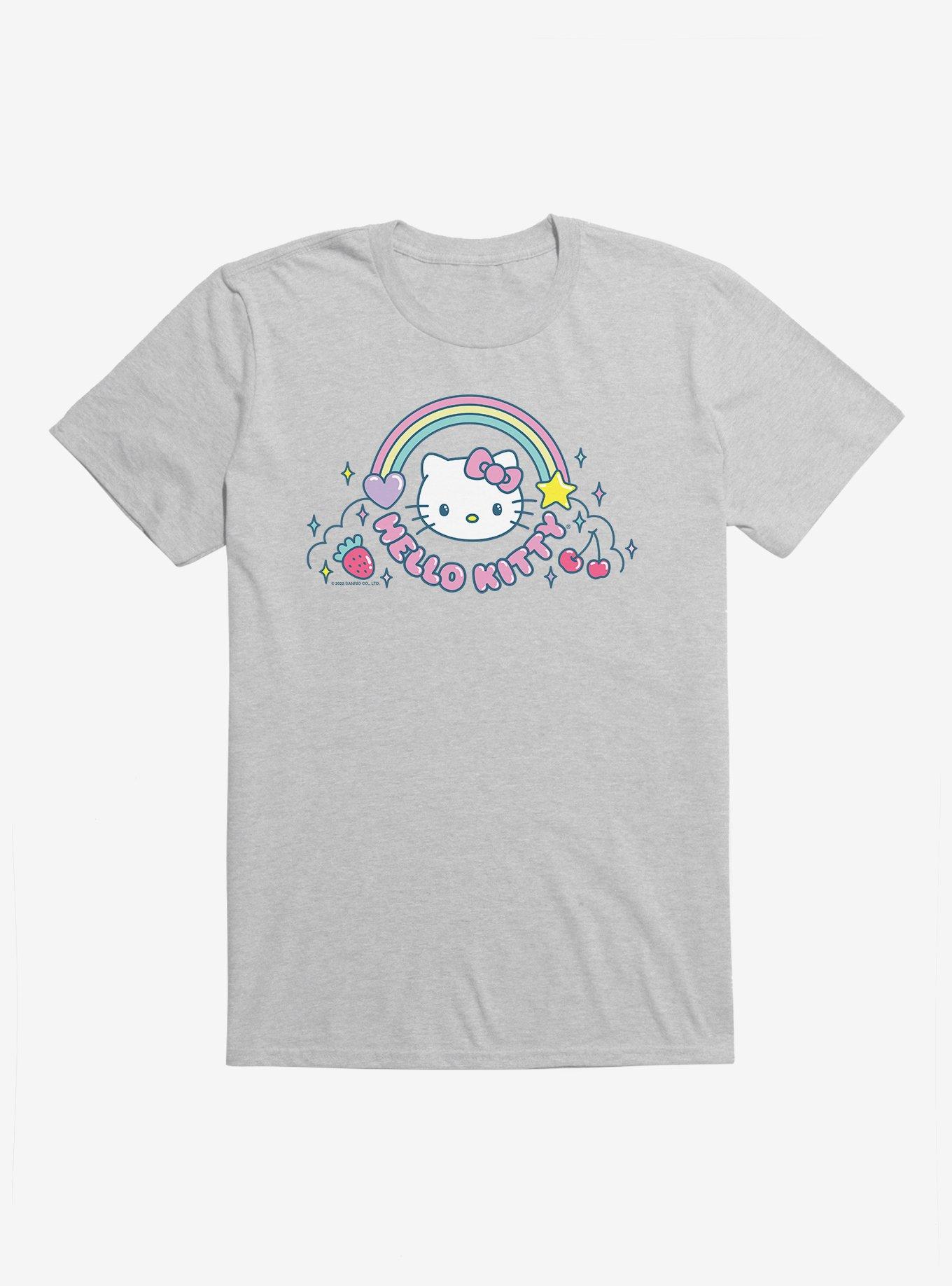 Hello Kitty Kawaii Vacation Rainbow Logo T-Shirt, , hi-res