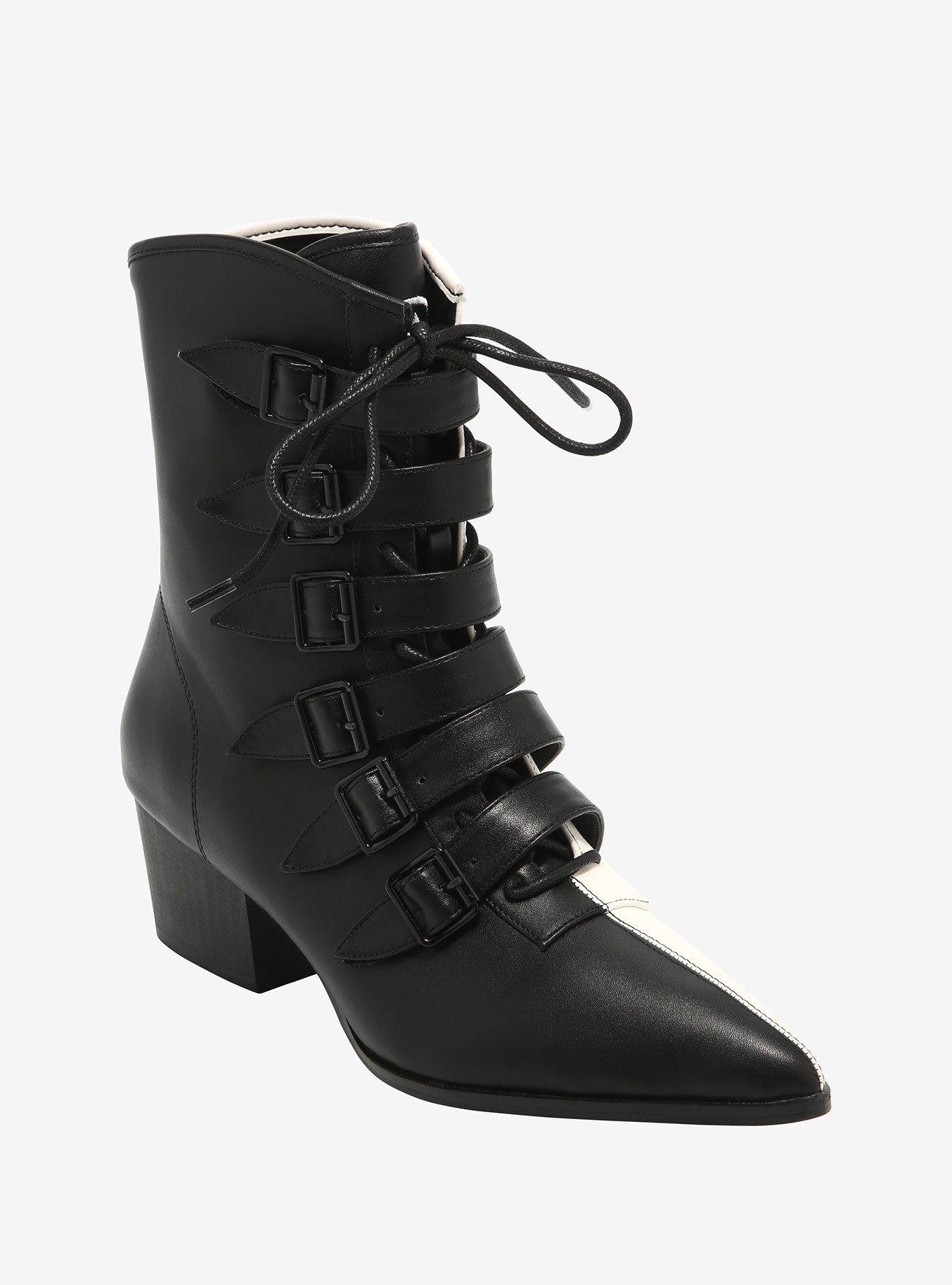 Strange Cvlt X Ash Costello Black & White Coven Boots, BLACK, hi-res