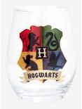 Harry Potter Colorful Hogwarts Crest Wine Glass, , hi-res