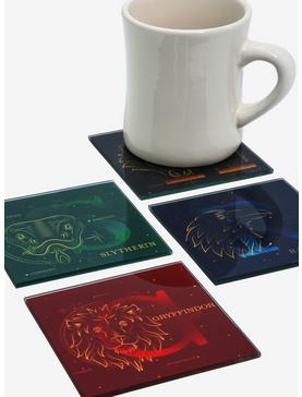 Harry Potter Hogwarts House Constellations Glass Coaster Set, , hi-res