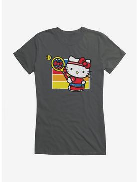 Hello Kitty Color Tennis Serve Girls T-Shirt, CHARCOAL, hi-res
