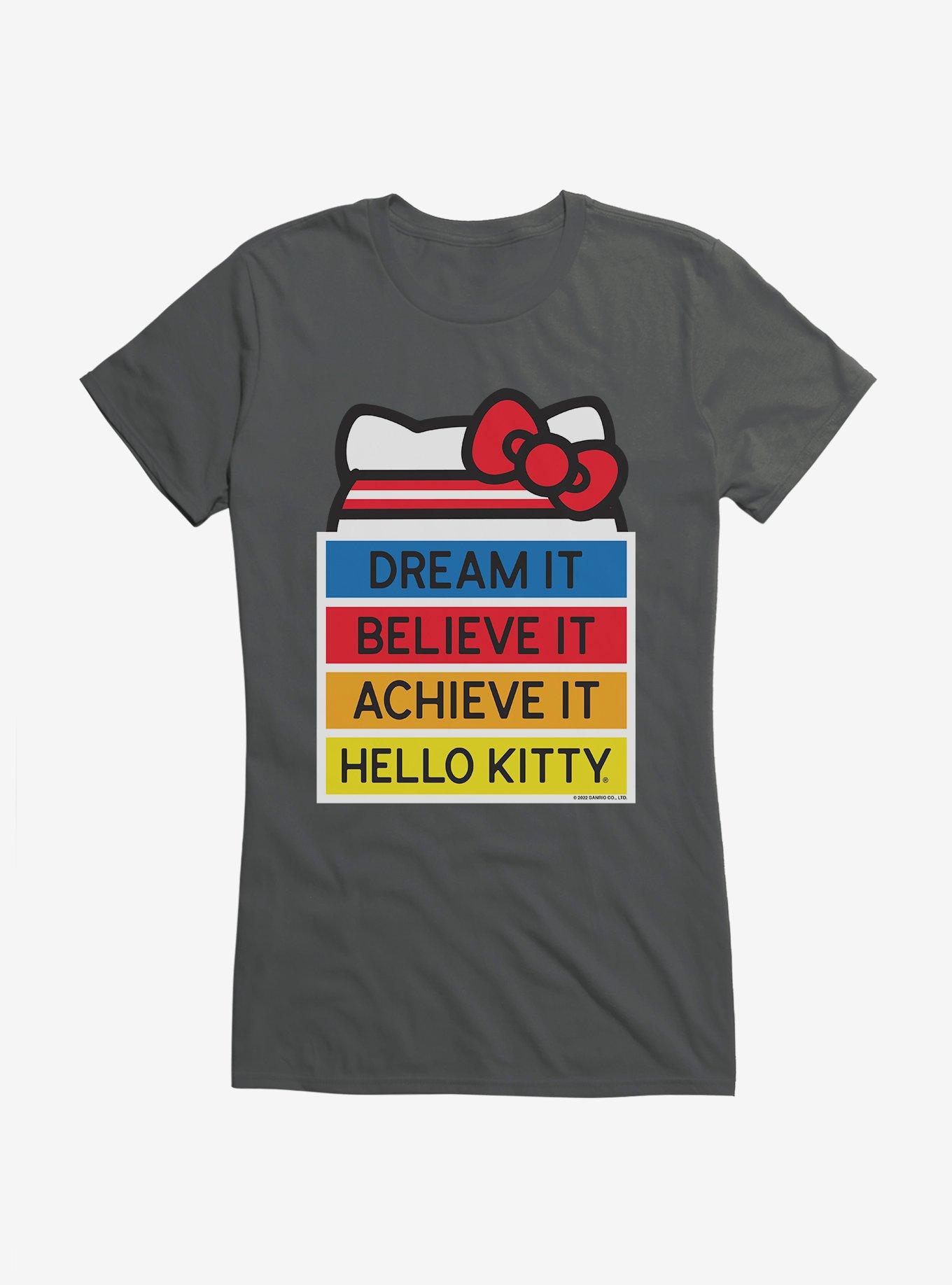 Hello Kitty Dream It Believe It Achieve It Girls T-Shirt, CHARCOAL, hi-res