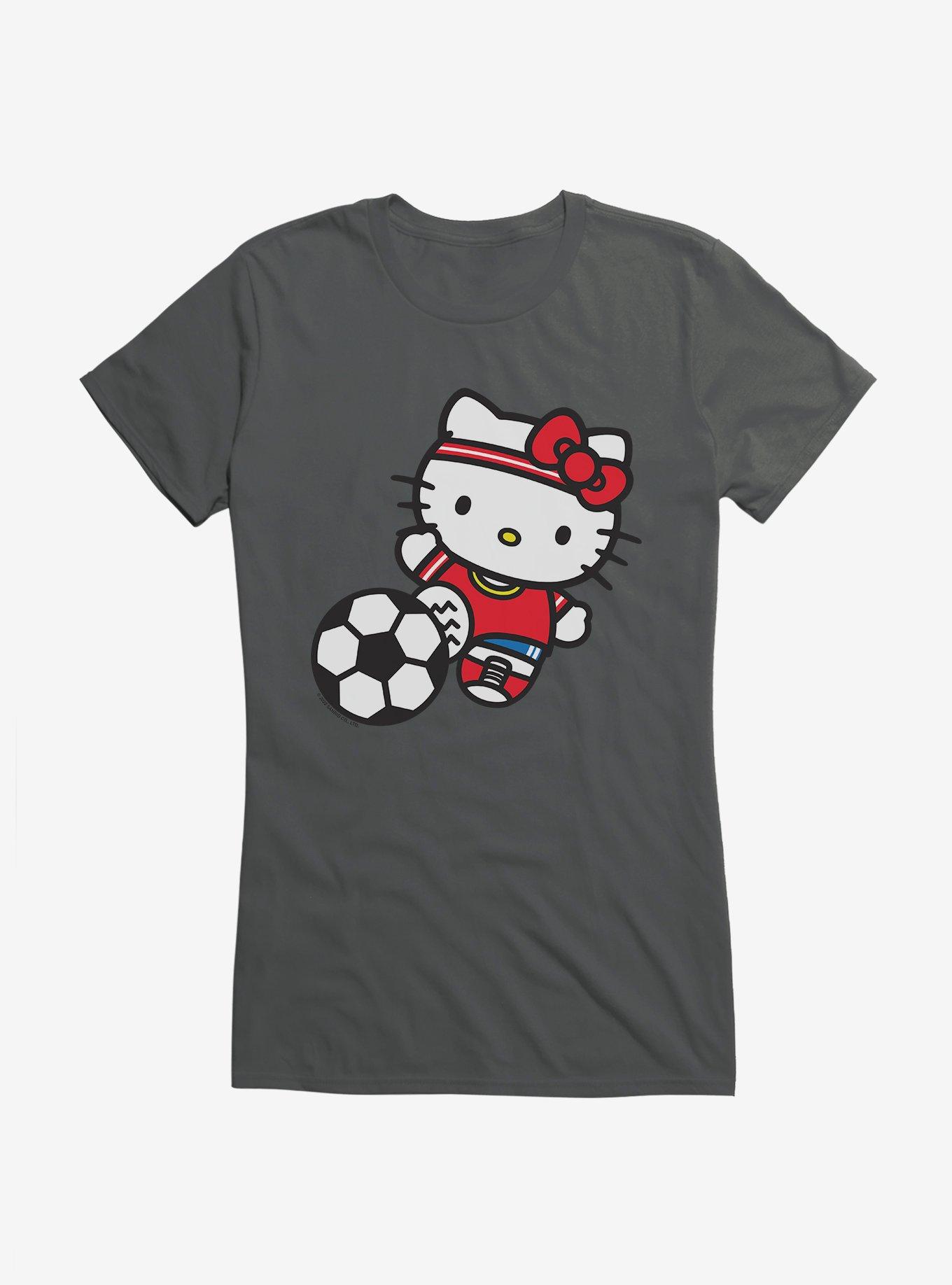 Hello Kitty Soccer Kick Girls T-Shirt, CHARCOAL, hi-res