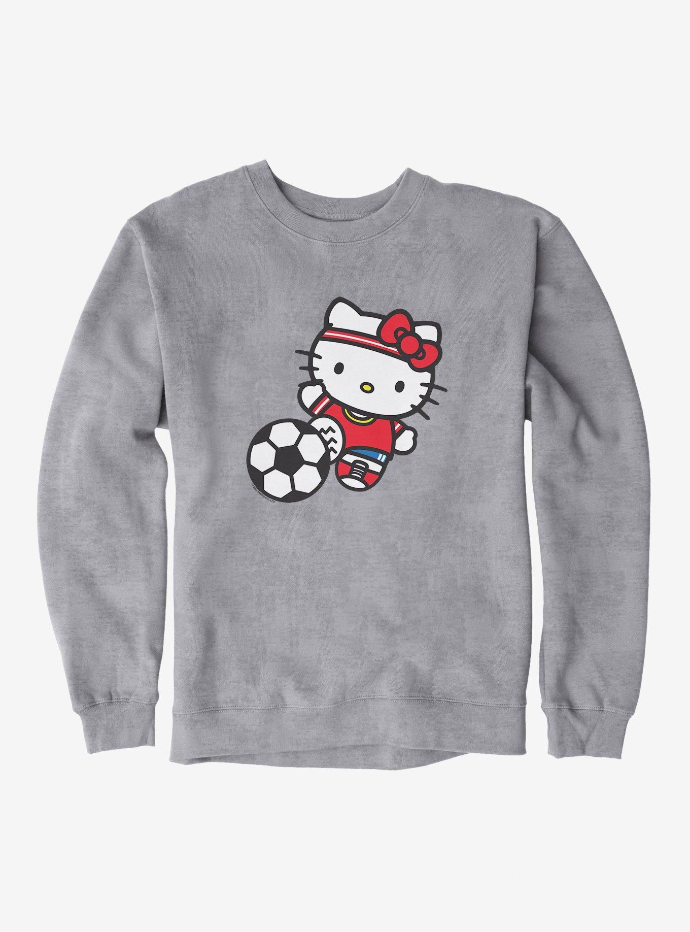 Hello Kitty Soccer Kick Sweatshirt, HEATHER GREY, hi-res