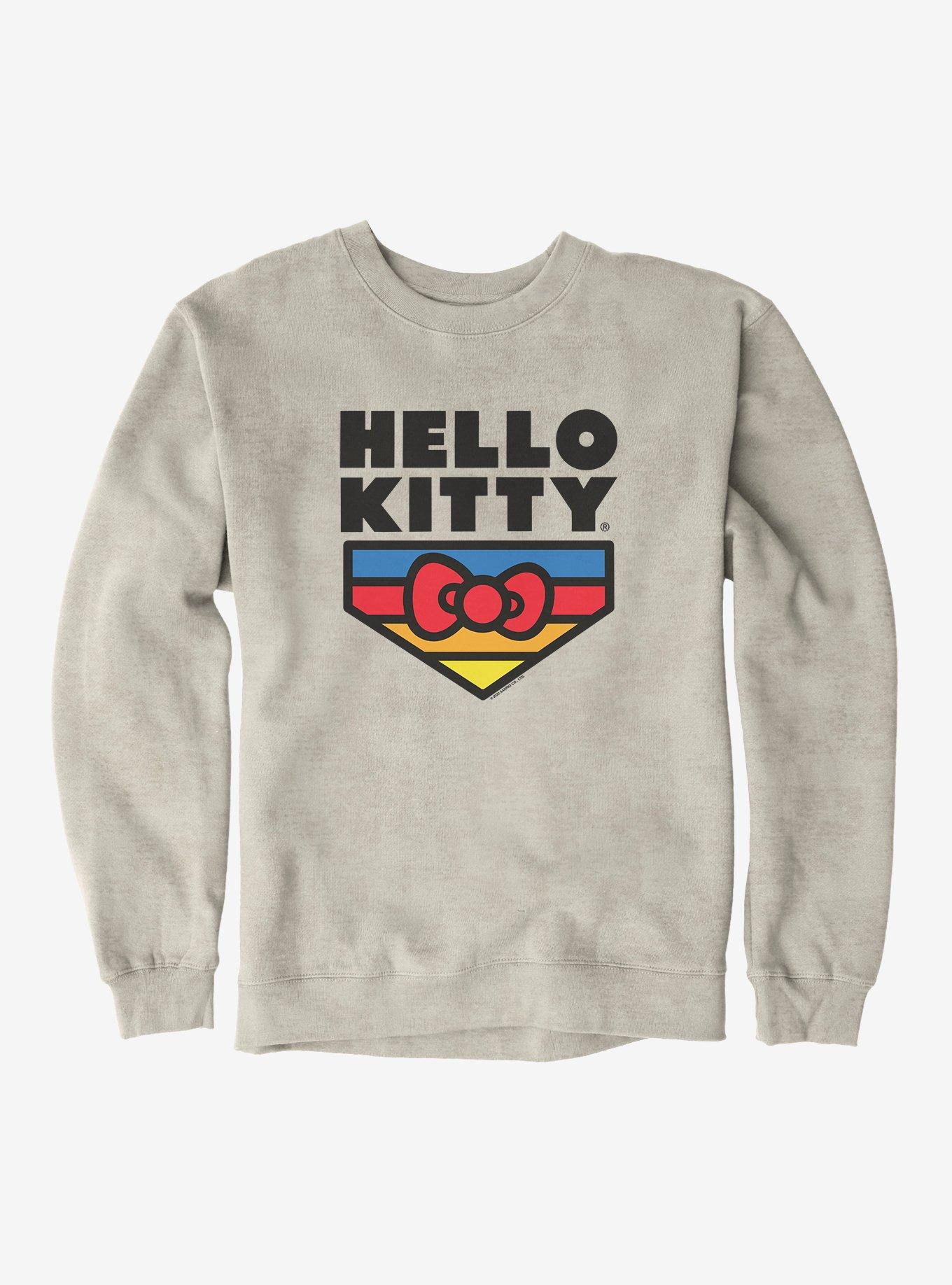 Hello Kitty Sports Logo Sweatshirt, OATMEAL HEATHER, hi-res