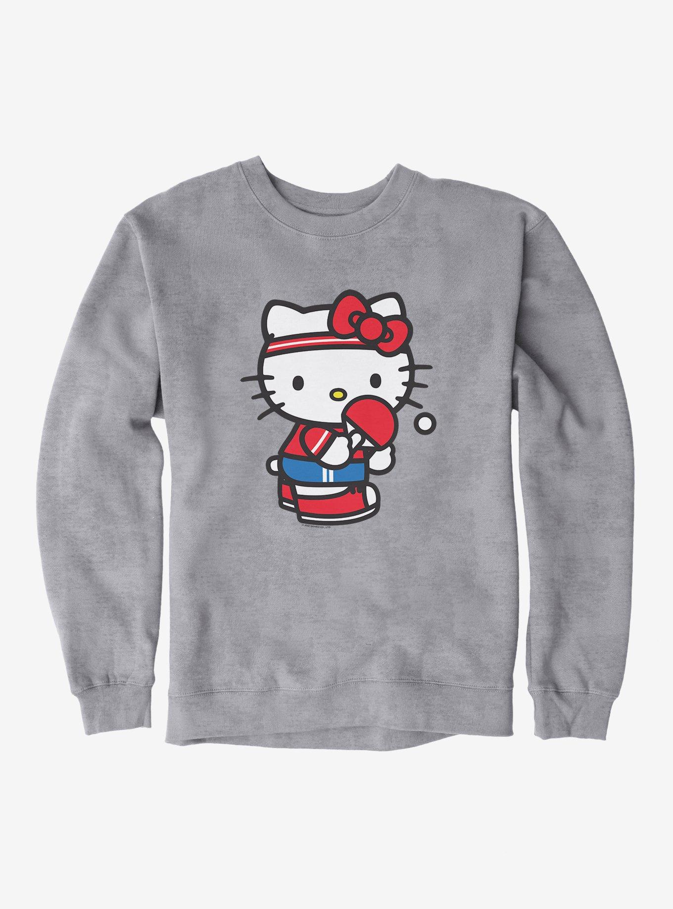 Hello Kitty Table Tennis Sweatshirt, HEATHER GREY, hi-res