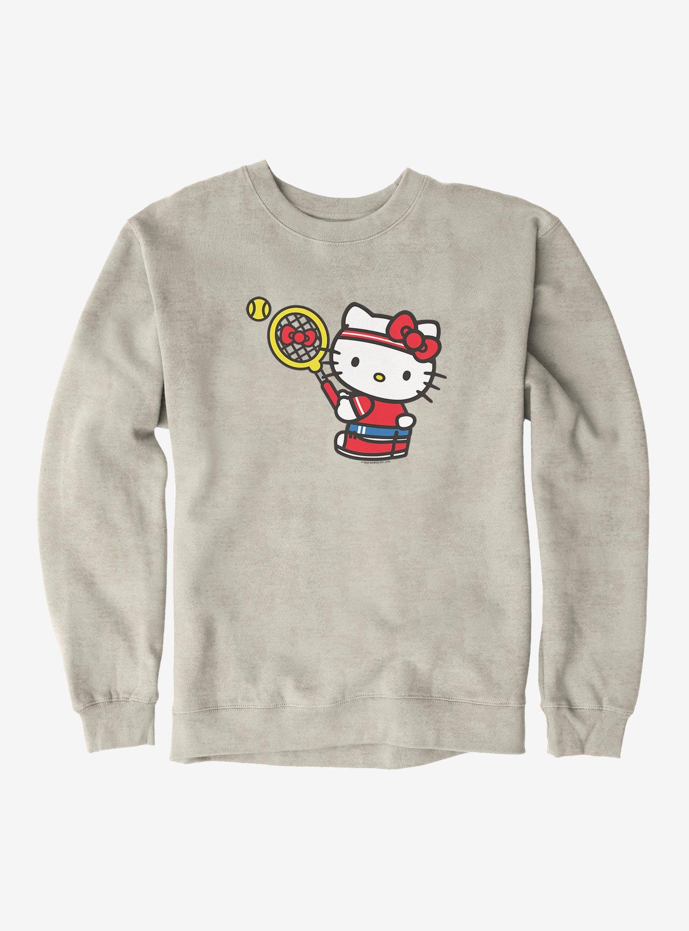 Hello Kitty Tennis Serve Sweatshirt, OATMEAL HEATHER, hi-res