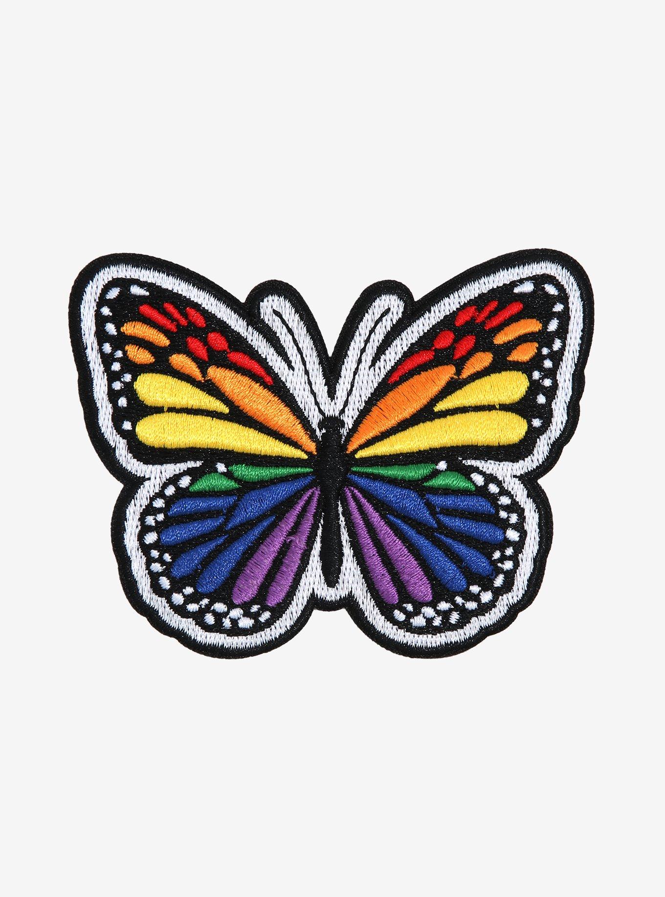 Rainbow Butterfly Patch | Hot Topic
