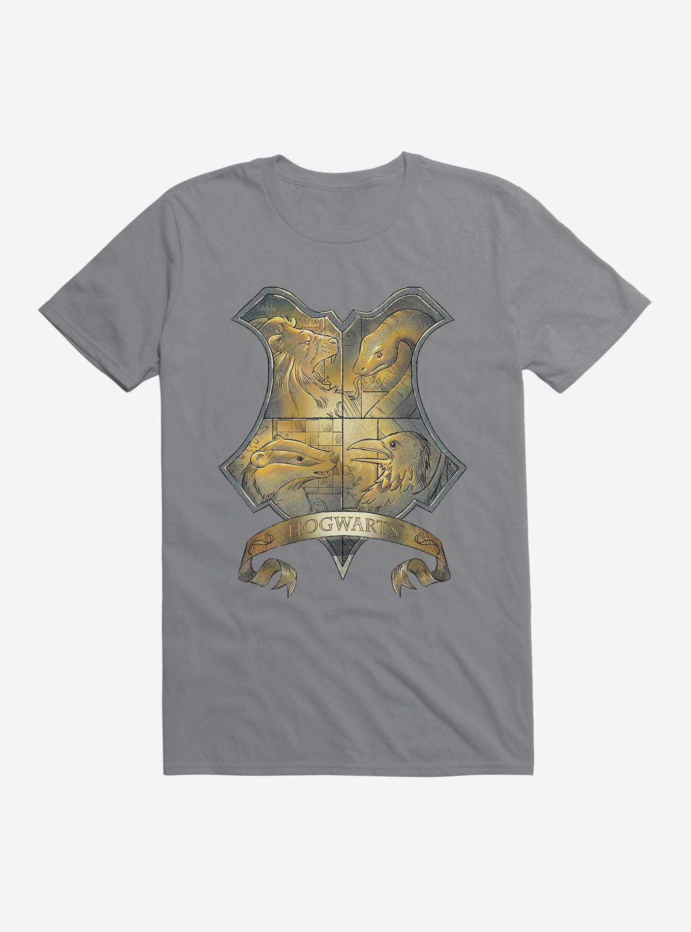 Harry Potter Hogwarts Crest Illustrated T-Shirt, STORM GREY, hi-res
