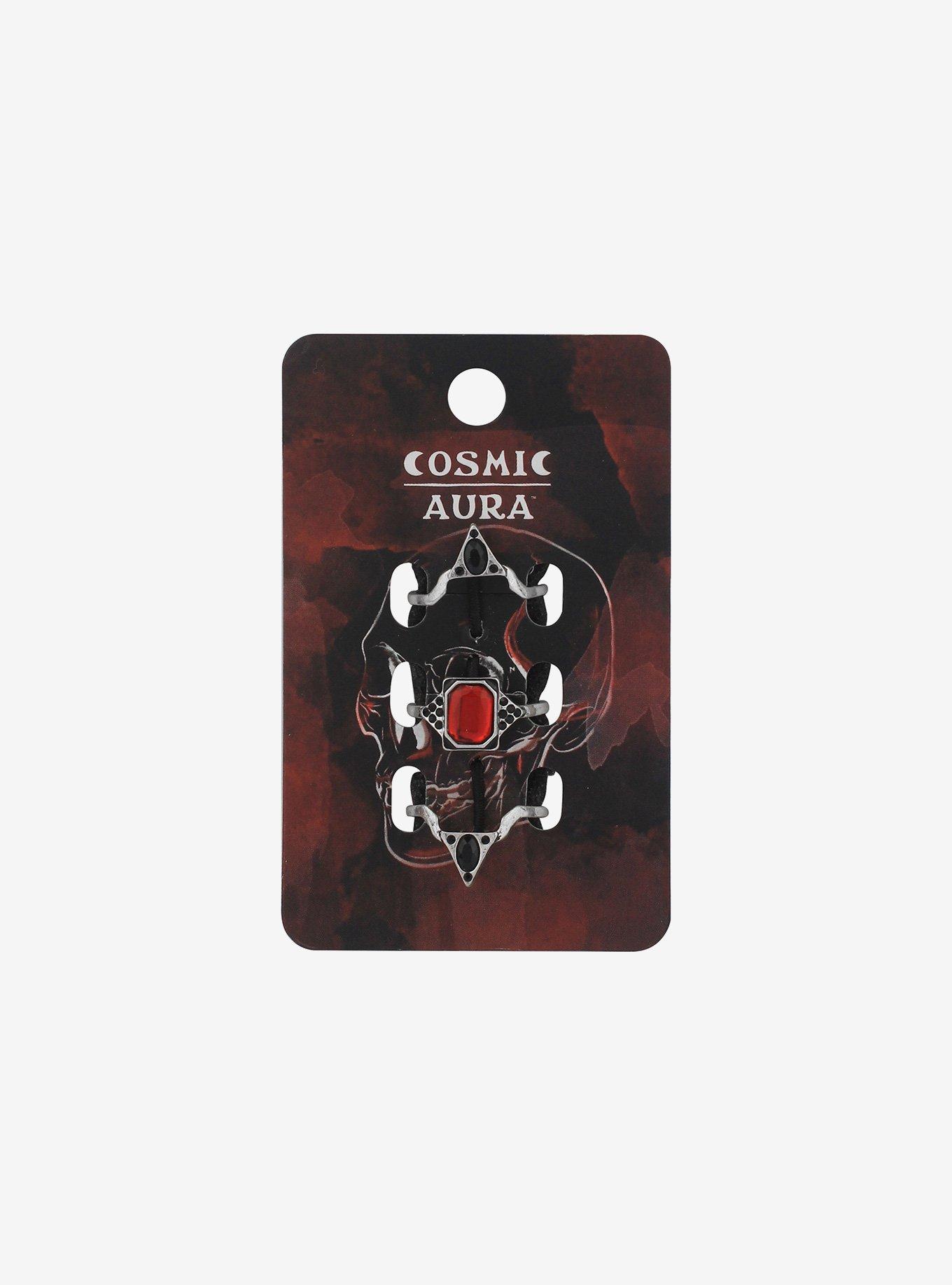Red & Black Gem Ring Set | Hot Topic