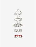 Red Heart Chain Cross Ring Set, , hi-res