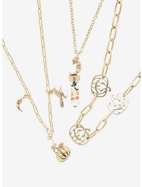 Vintage Halloween Gold Charms Choker Necklace Set, , hi-res