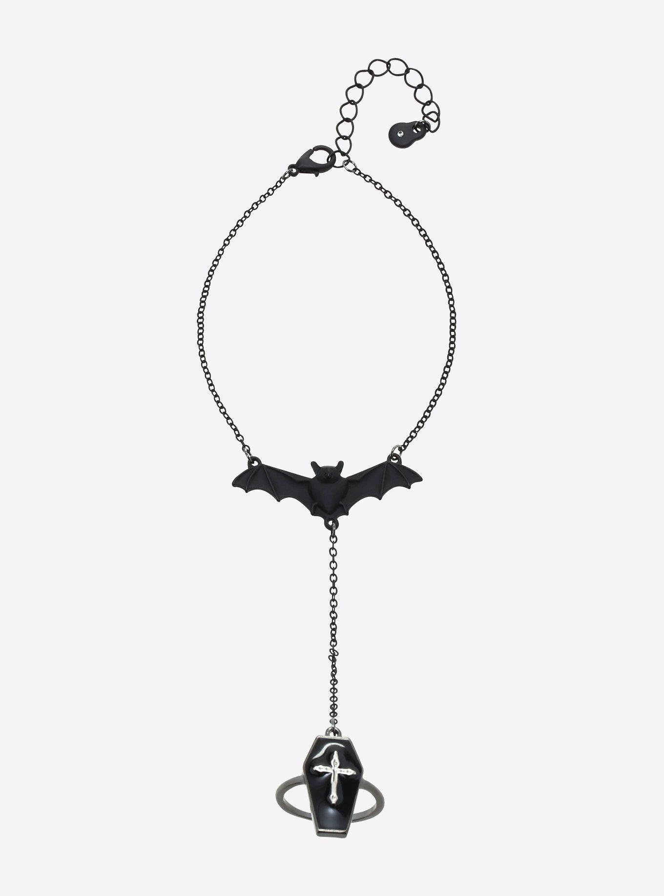 Bat Coffin Hand Ring Bracelet, , hi-res