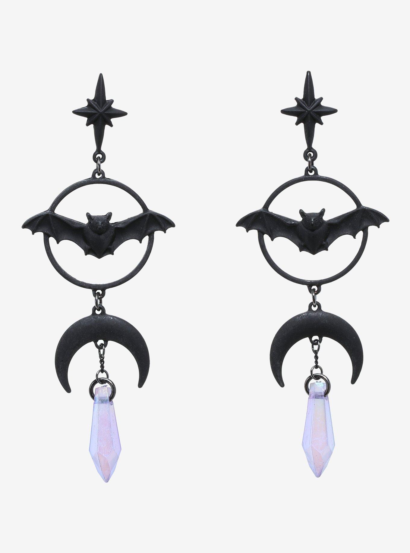 Bat Celestial Crystal Earrings, , hi-res