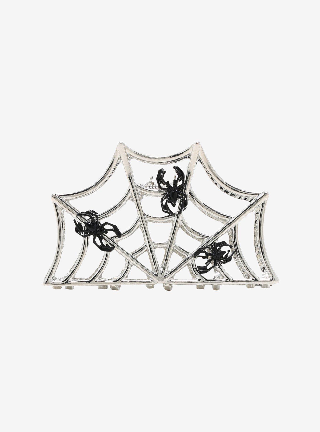 Silver Spiderweb Hair Clip, , hi-res