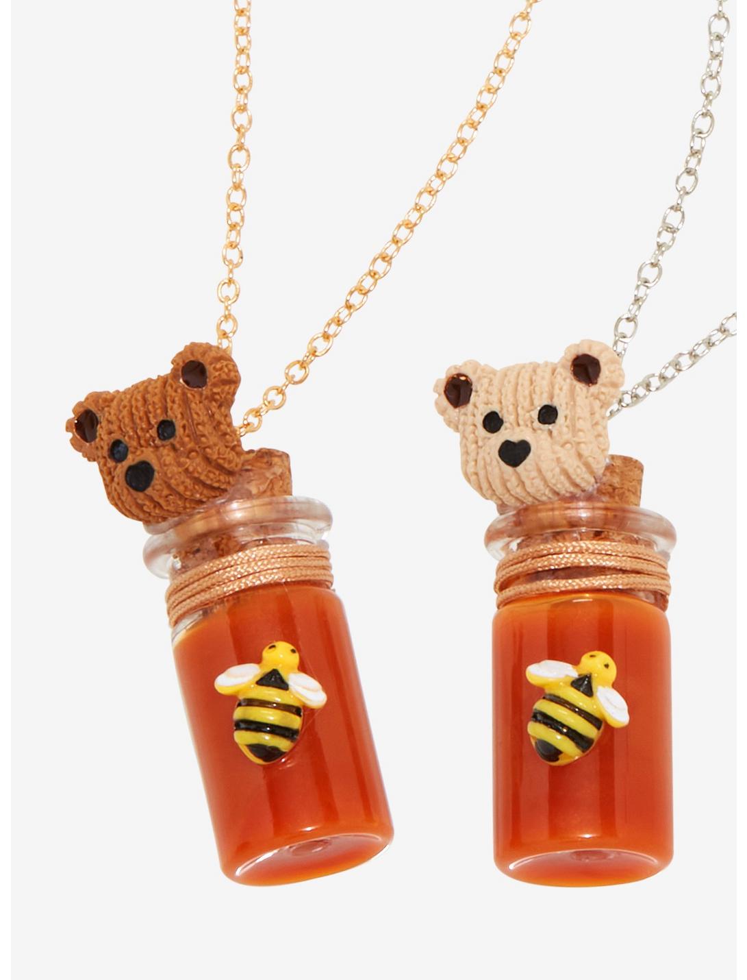 Bear Honey Jar Best Friend Necklace Set, , hi-res