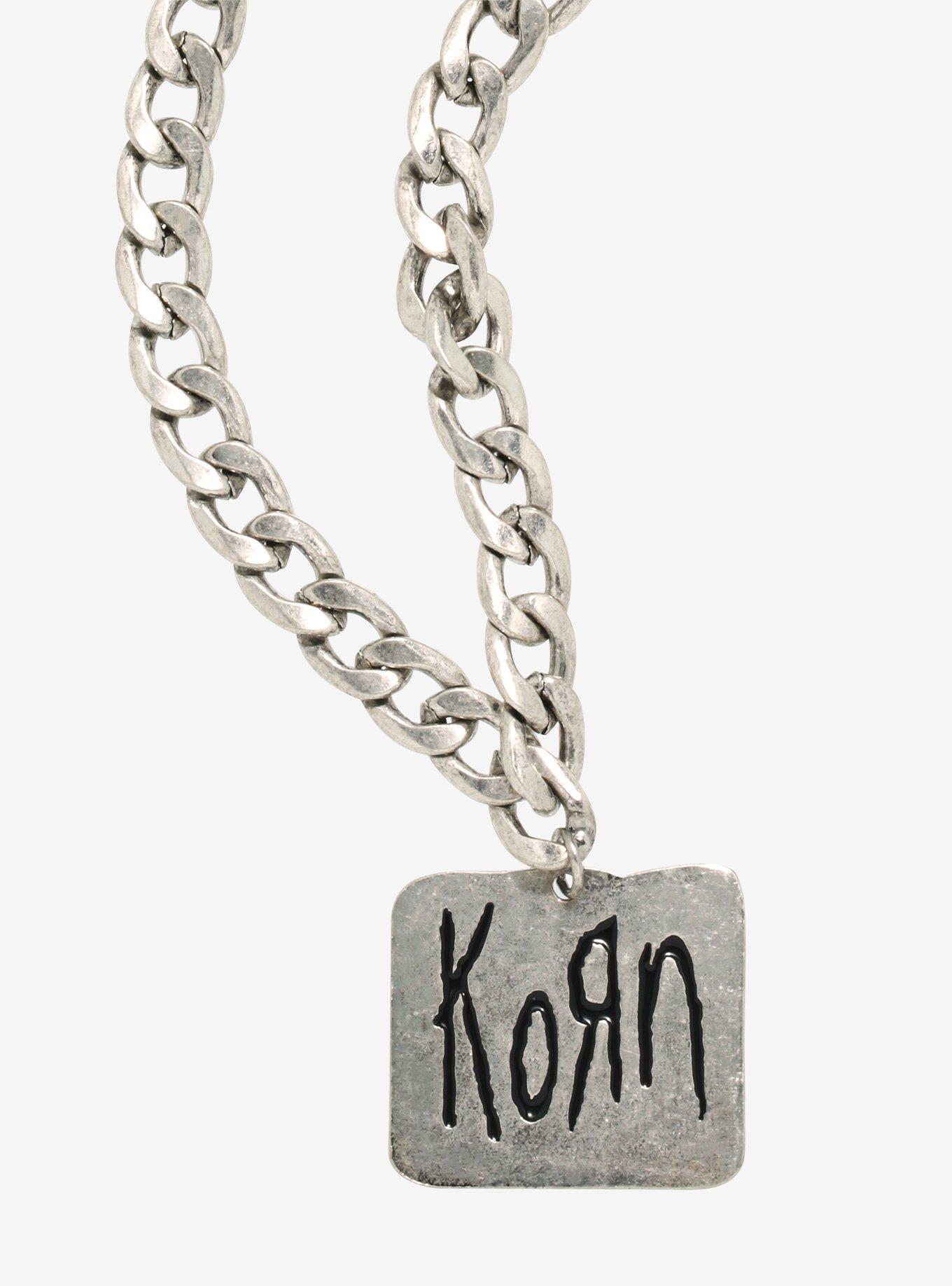 Korn Nameplate Chunky Chain Necklace