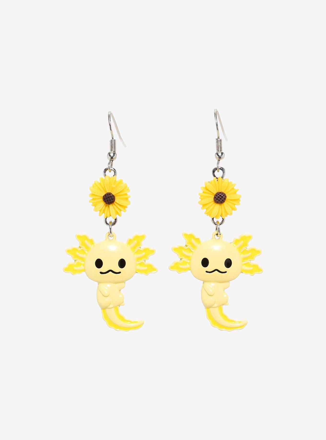 Axolotl Sunflower Drop Earrings, , hi-res