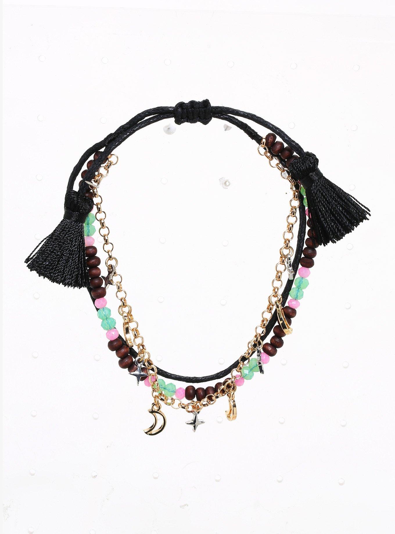 Celestial Charm Beads Cord Bracelet, , hi-res