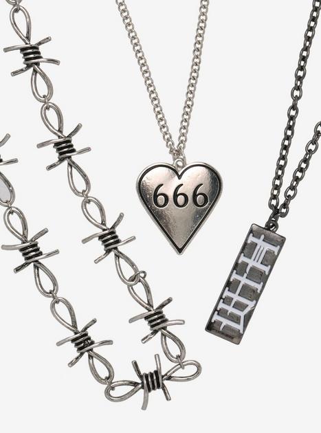 HIM Nameplate Heart Necklace Set | Hot Topic