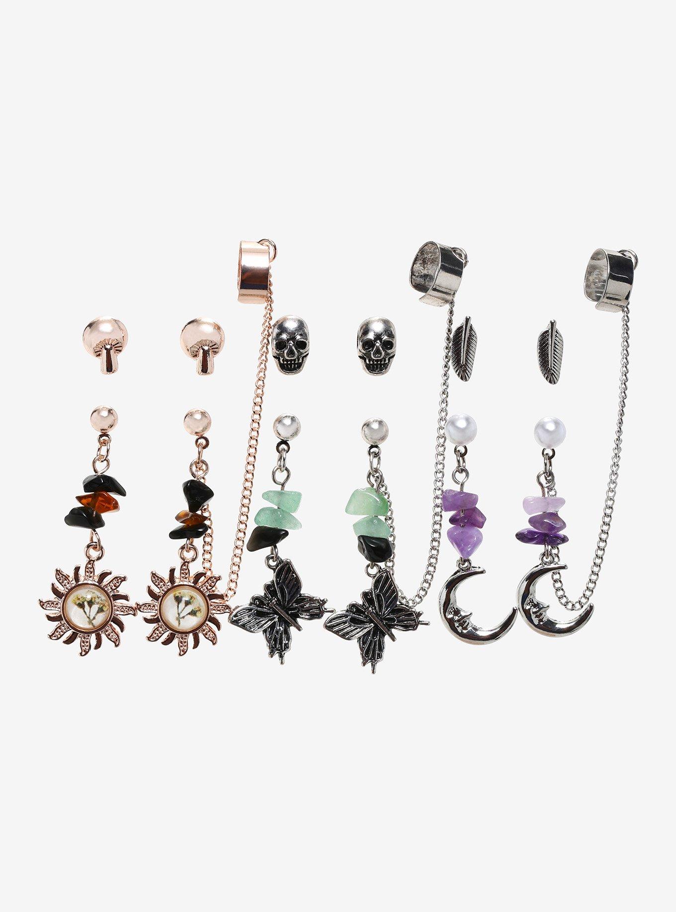 Ombre Crystal Celestial Cuff Earring Set, , hi-res