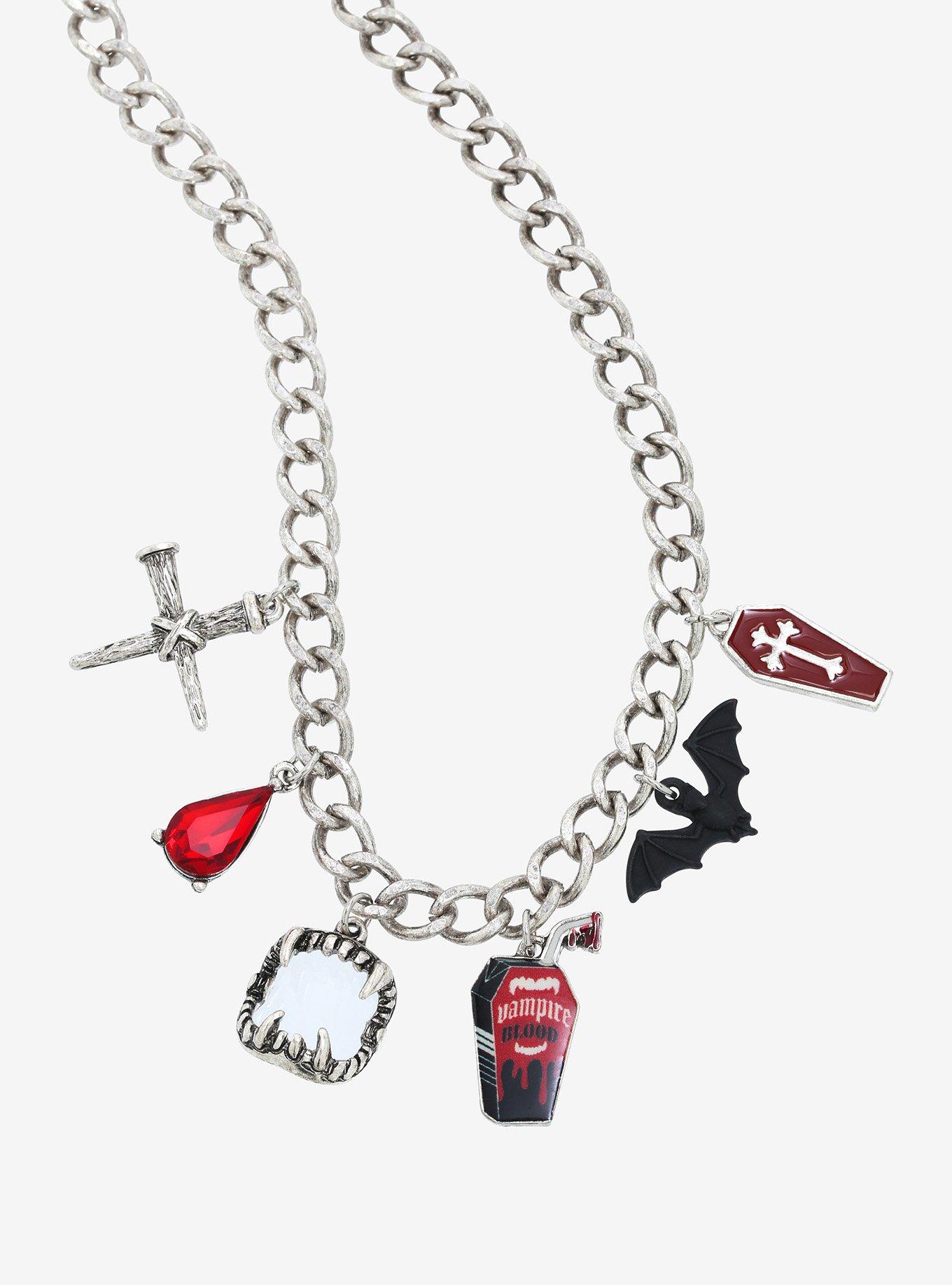 Vampire Blood Chunky Charm Necklace, , hi-res