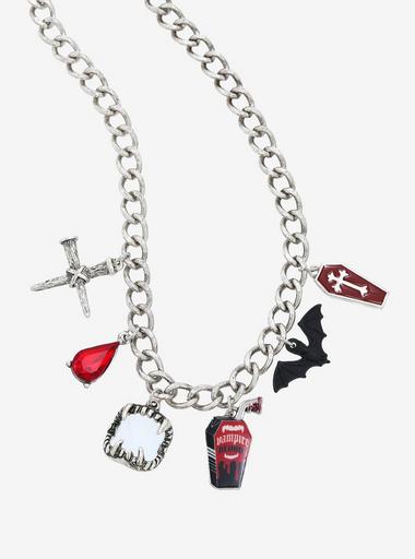 Vampire Blood Chunky Charm Necklace Hot Topic
