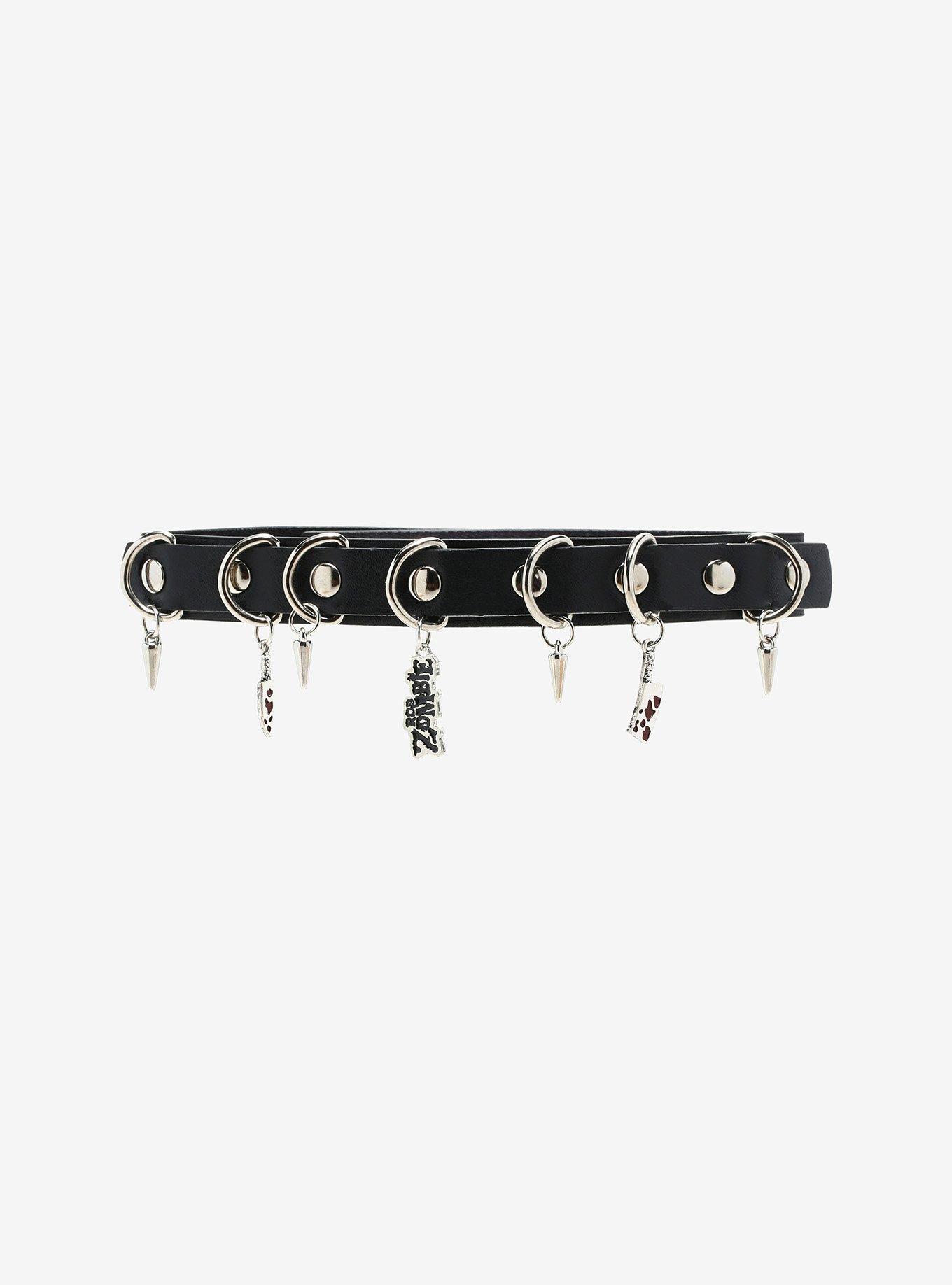 Rob Zombie Spiked Choker, , hi-res