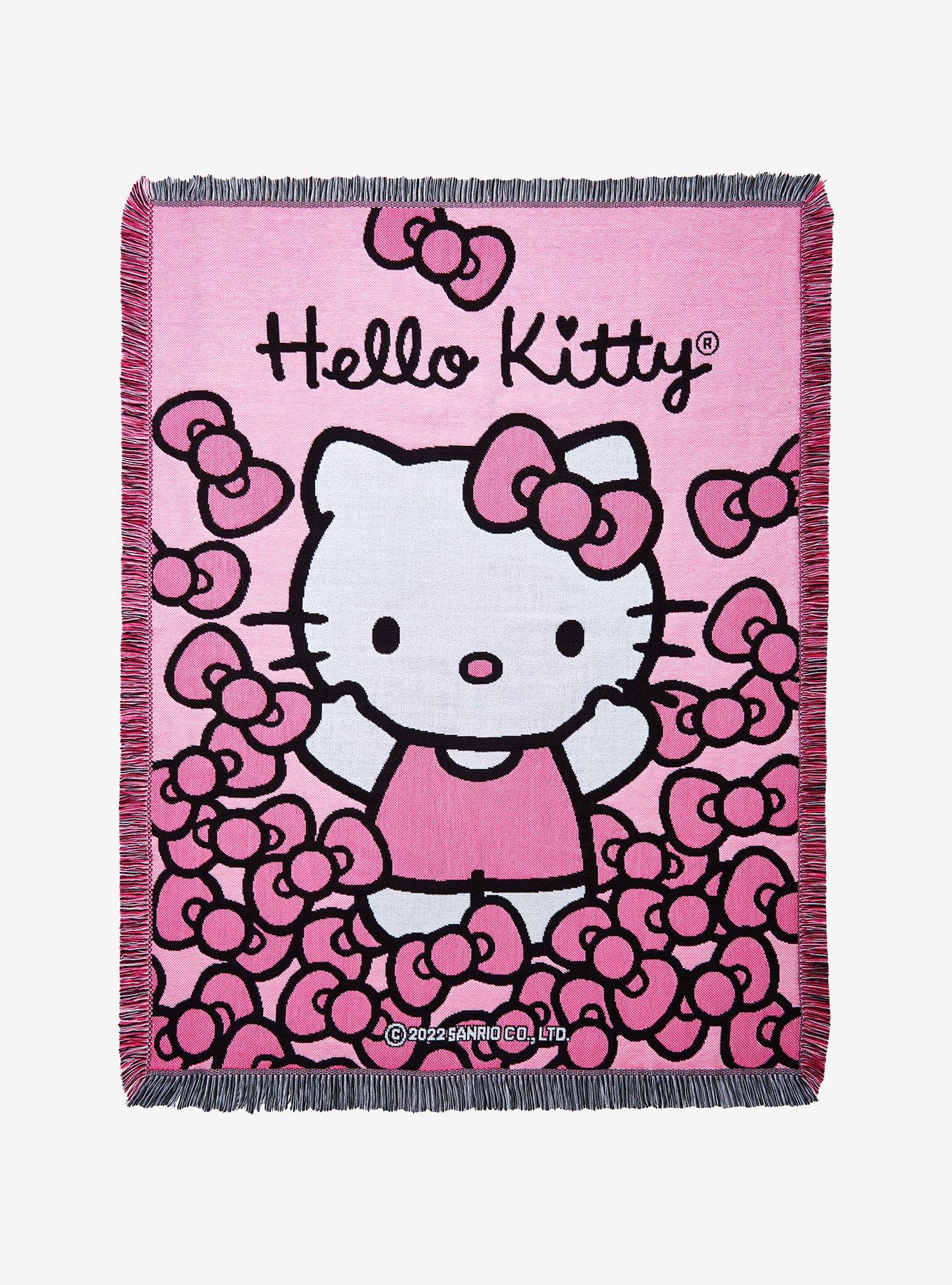Hello Kitty Sanrio Blanket Quilt Tapestry 36.5”x31” Cute Flowers Bees Birds  Bugs