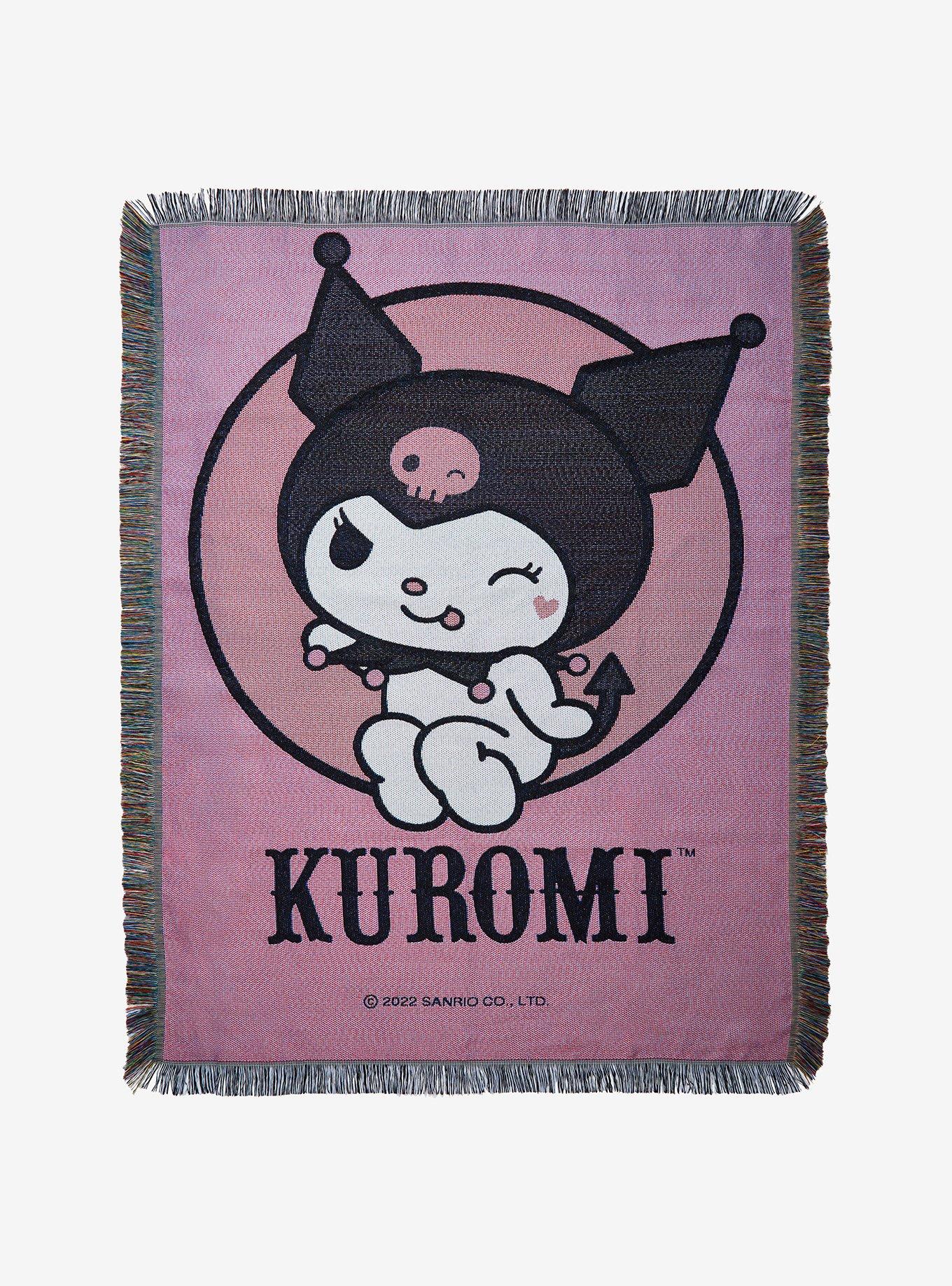 Kuromi Winking Tapestry Throw Blanket
