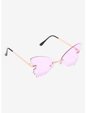 Purple Rhinestone Butterfly Sunglasses, , hi-res