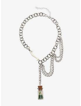 Bone Capsule Layered Chunky Chain Necklace, , hi-res